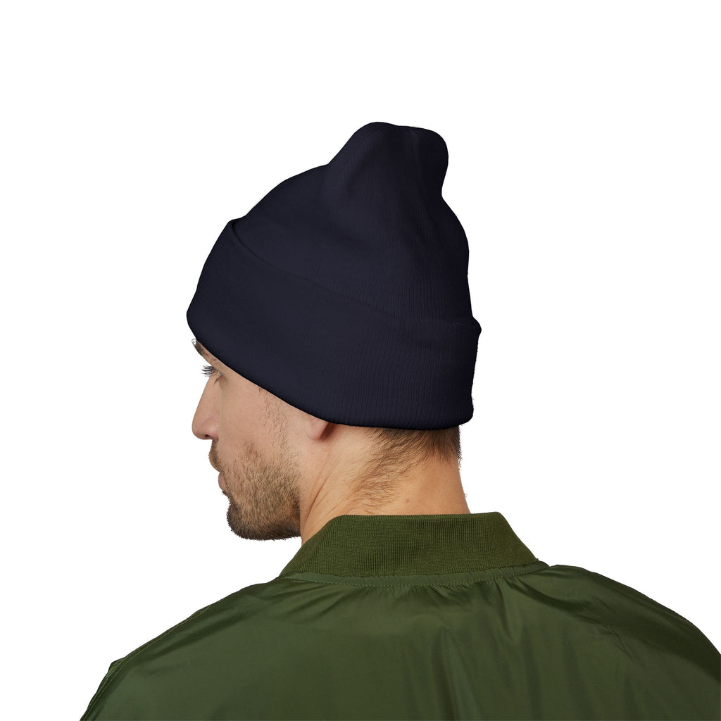 450-Apparel classic cuffed beanie worn model side