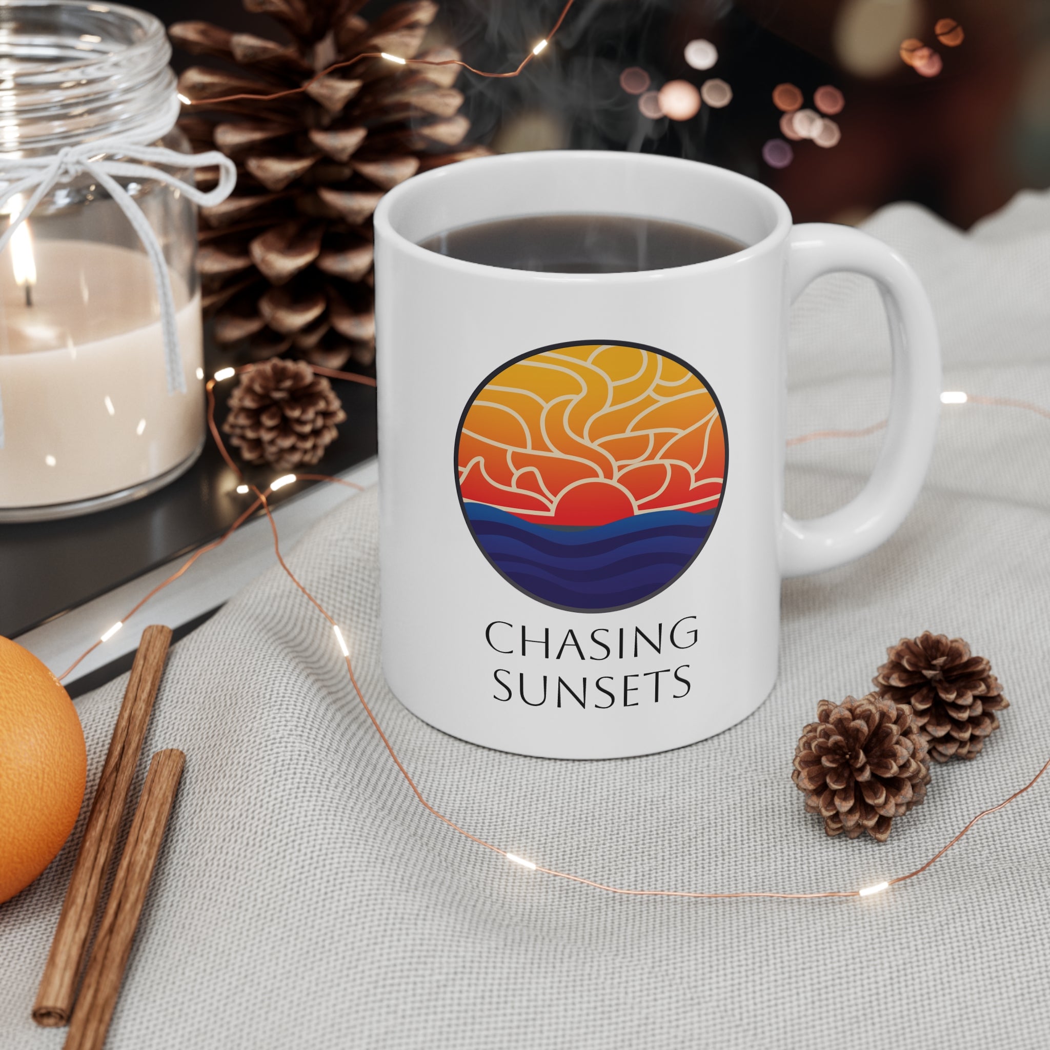 Sunset Vibes Ceramic Coffee Cups