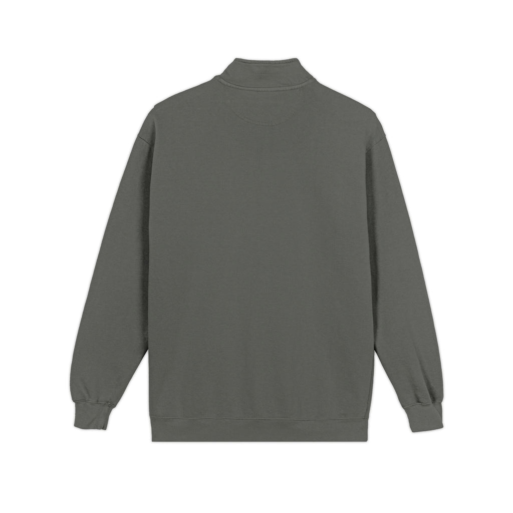 Quarter-Zip Sweatshirt — Minimal Olive Green Pocket Logo