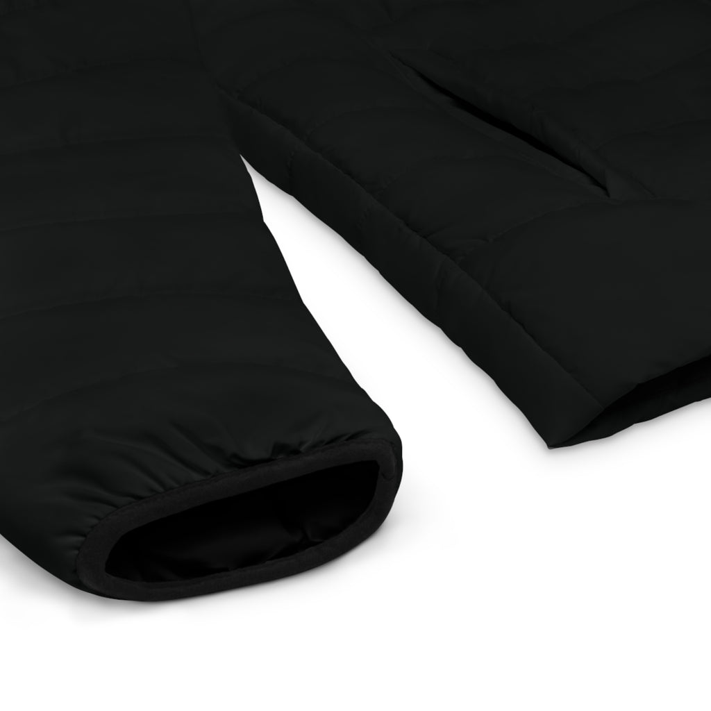 Men's Puffer Jacket with 450 Logo — Quilted Black Insulated Coat