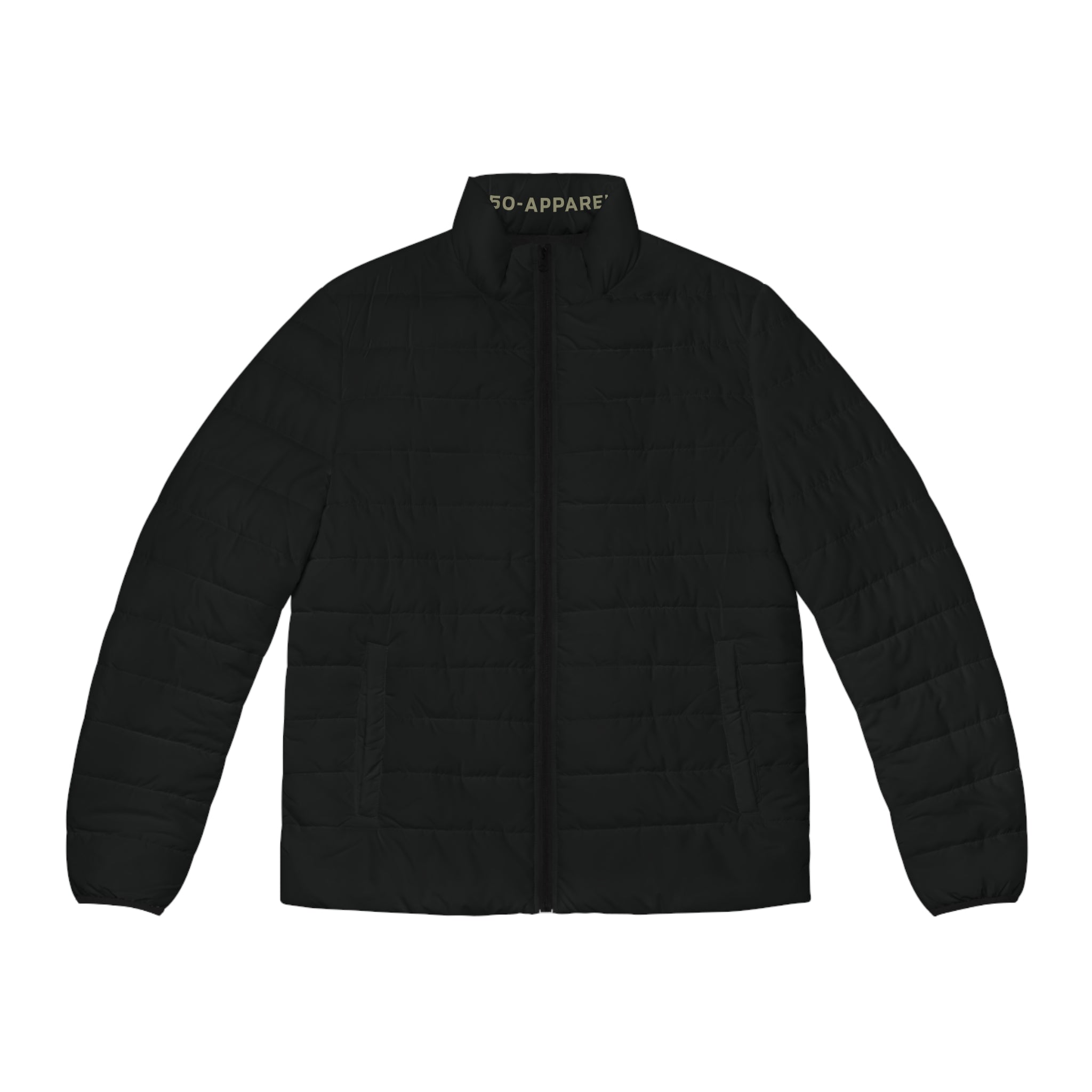 Men's Puffer Jacket with 450 Logo — Quilted Black Insulated Coat