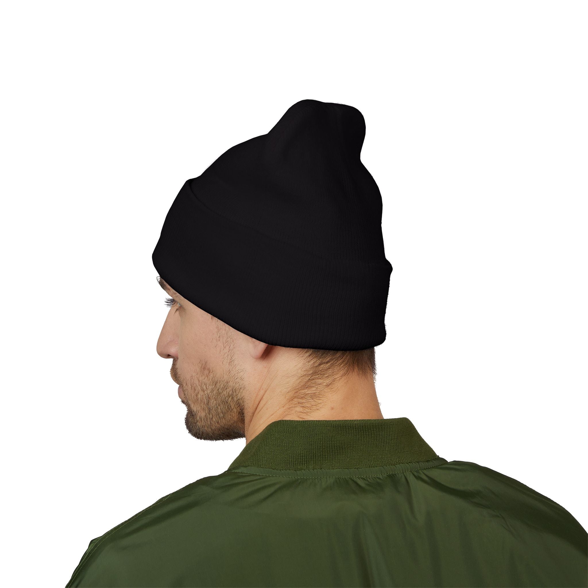 450-Apparel classic cuffed beanie worn model side