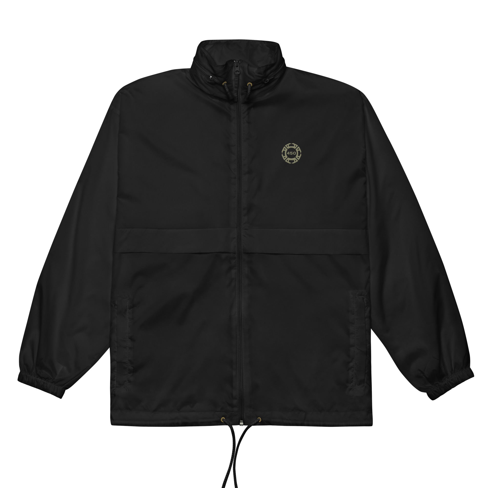 450-Apparel windbreaker black front view