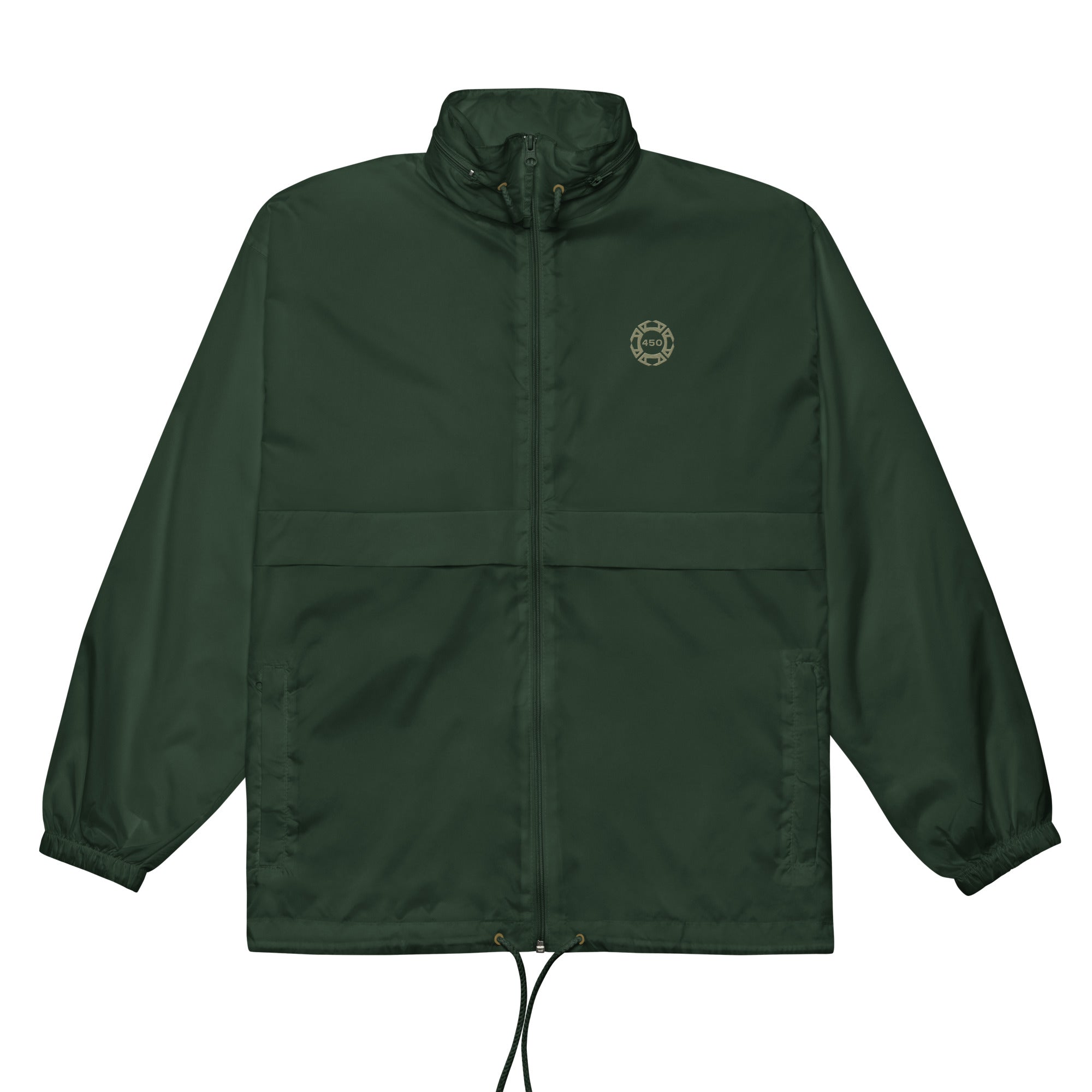450-Apparel windbreaker forest green front view