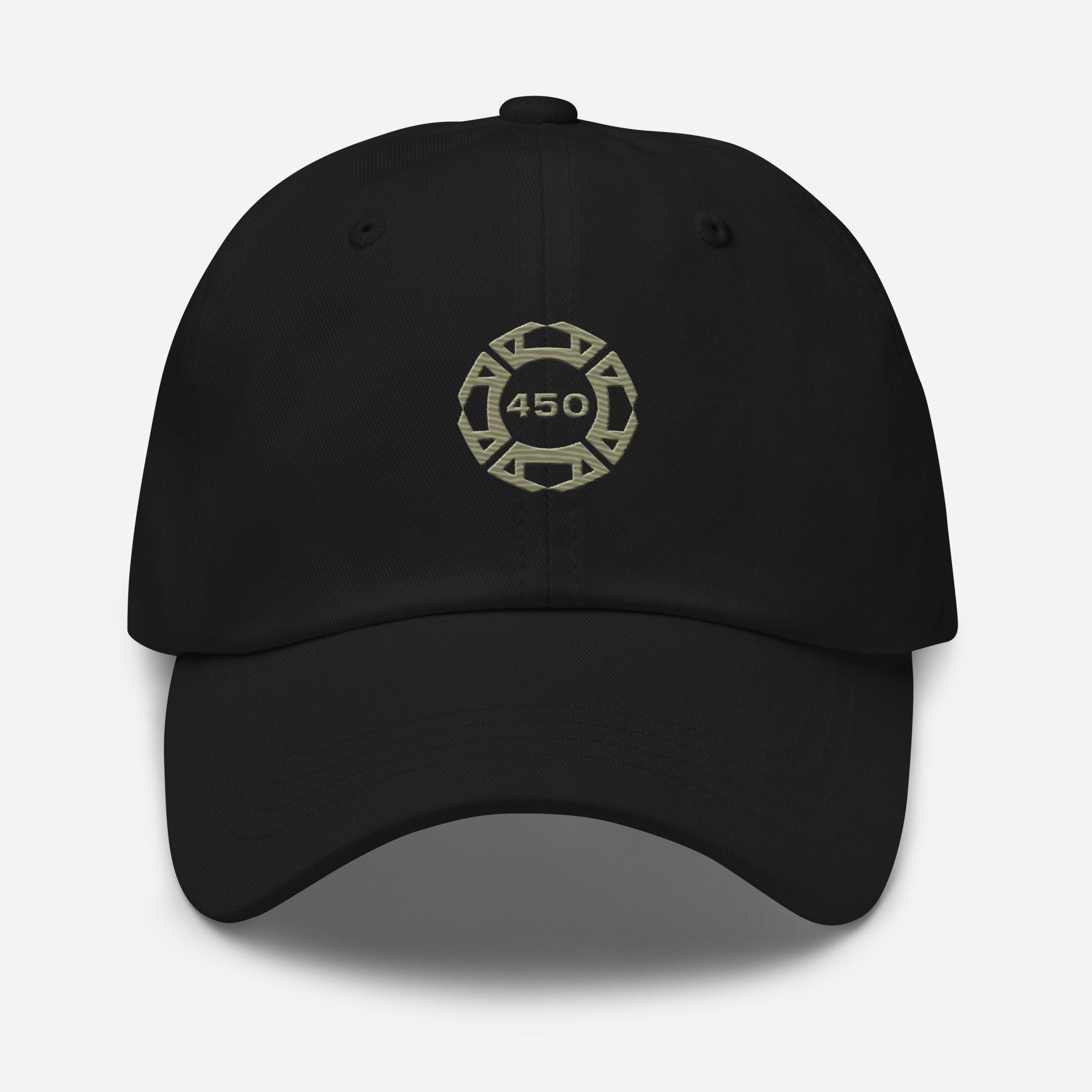 450 - Black Baseball Cap front view