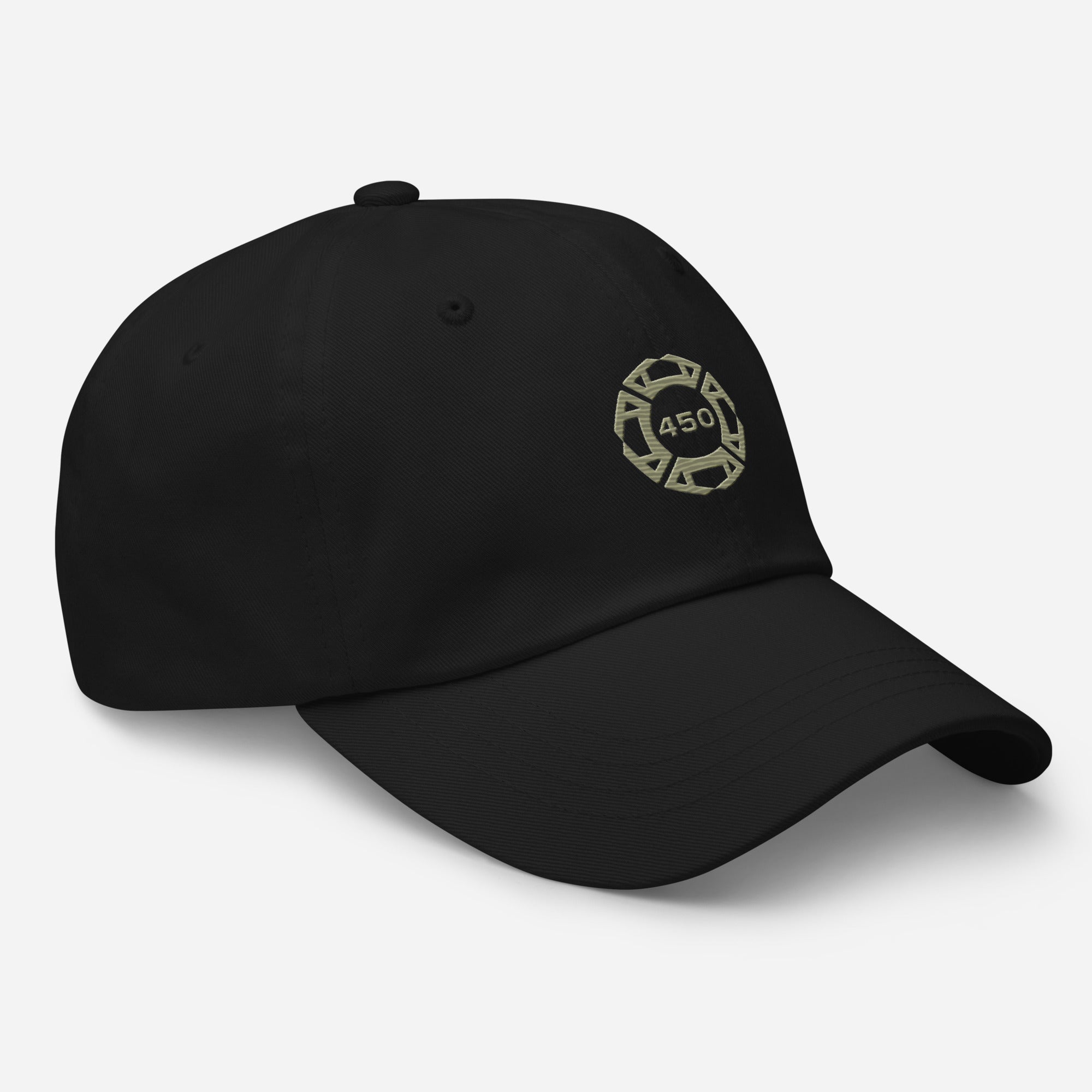 450 - Black Baseball Cap side view