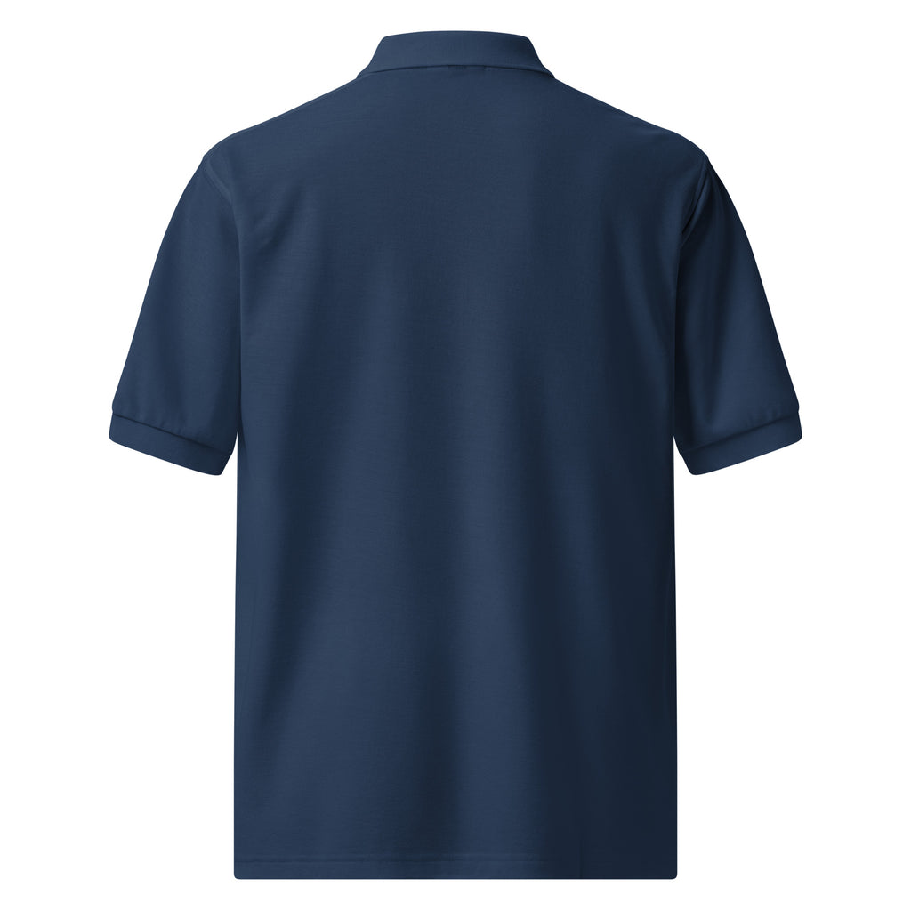 450-Apparel navy polo shirt back view